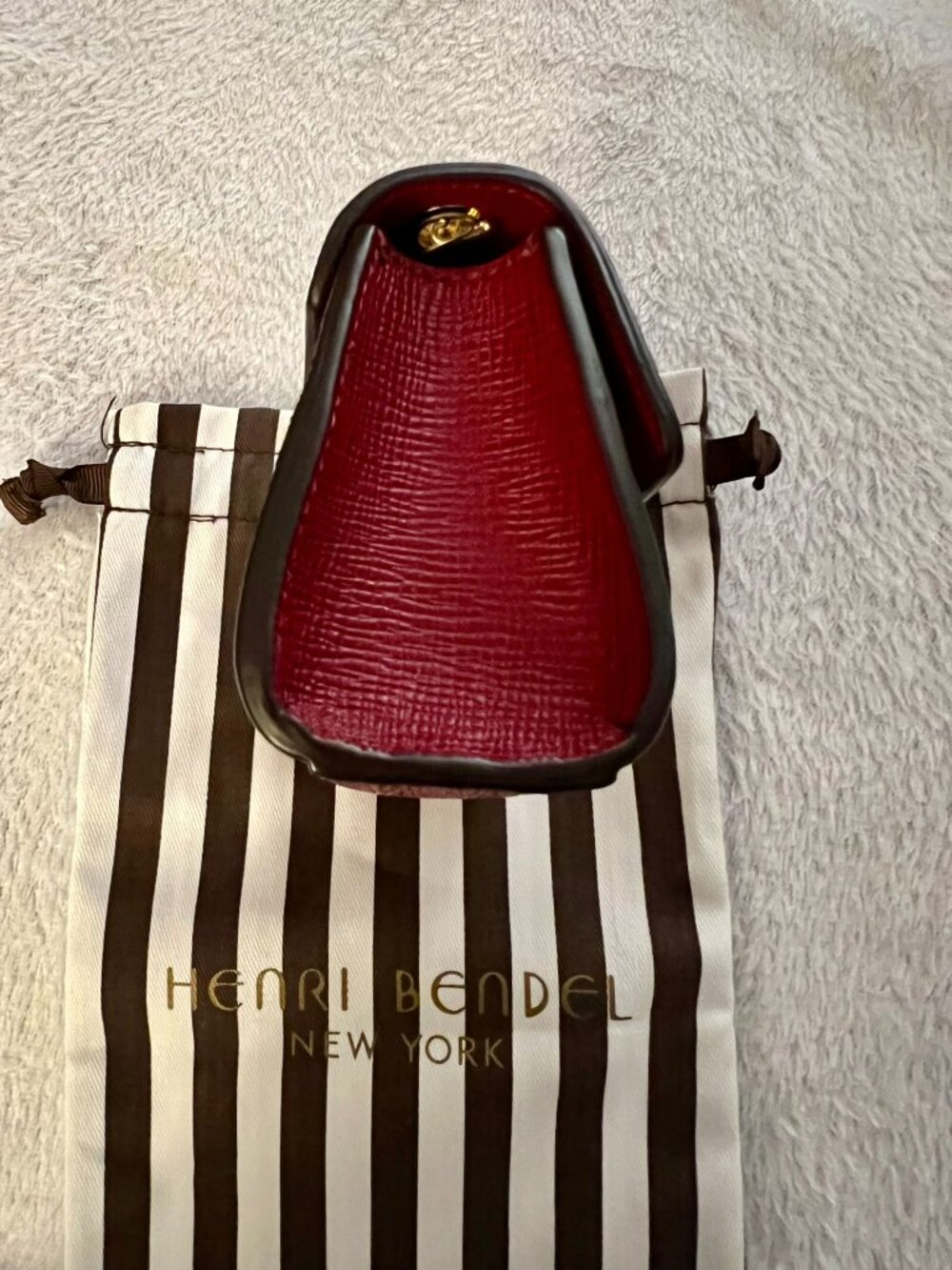 Henri Bendel Red Waldorf Party Bag (Mini Bag) with Dust Bag Like New - Picture 5 of 8